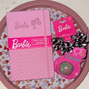 Barbie Pink Journal Set with Bath Bomb and Hair Ties